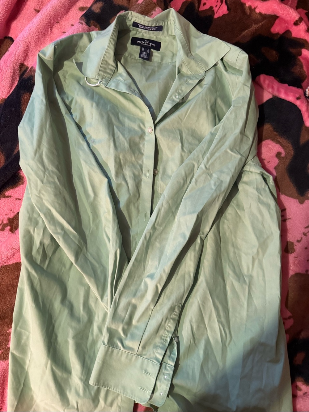 Lands' End Light Mint Green Button-Up Shirt